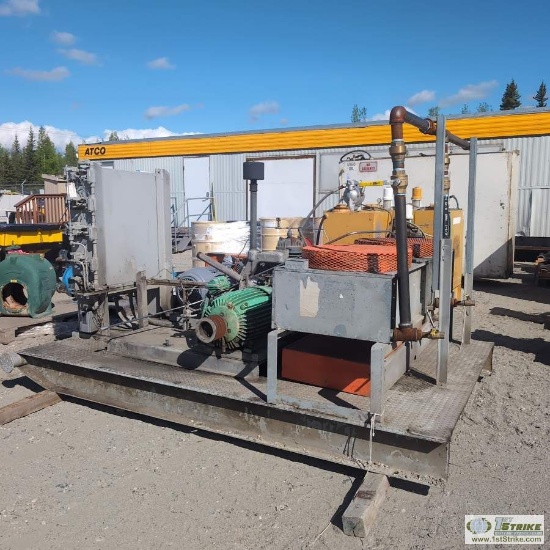 AIR COMPRESSOR SKID, TIDE-AIR INC, 2EA 20HP 3-PHASE ELECTRIC MOTOR, 1EA 3 CYLINDER COMPRESSOR WITH S