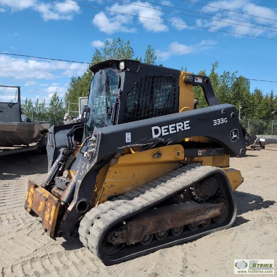 SKIDSTEER, 2017 JOHN DEERE 333G, 2-SPEED, PILOT CONTROLS, HIGH FLOW AUX HYDRAULICS, POWER QUICK ATTA