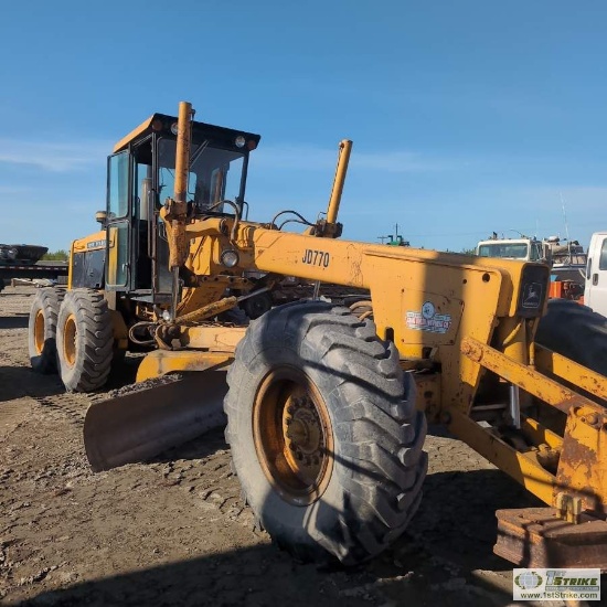 GRADER, 1979 JOHN DEERE 770, EROPS, 13FT MOLD BOARD, FRONT SCARIFIER ATTACHMENT