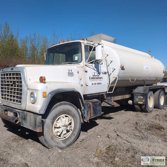 WATER TRUCK, 1972 FORD, 4000GALTANK. UNKNOWN MECHANICAL PROBLEMS