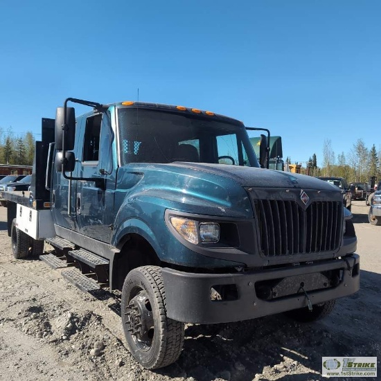 FLATBED TRUCK, 2014 INTERNATIONAL TERRA STAR SFA, NAVISTAR MAXX FORCE DIESEL ENGINE, AUTOMATIC TRANS