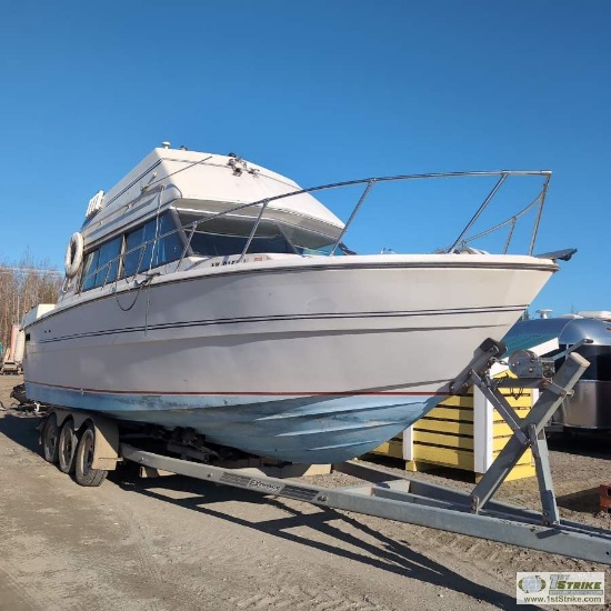 BOAT, 1978 FIBERFORM EXECUTIVE 2800 CABIN CRUISER, TWIN GM 350 ENGINES, VOLVO 280 PROP OUTDRIVES, 28