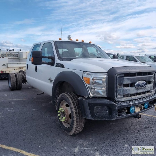 2014 FORD F-550 SUPERDUTY XL, 6.7L POWERSTROKE, 4X4, DUALLY, CAB AND CHASSIS, CREW CAB SN:1FD0W5HT9E