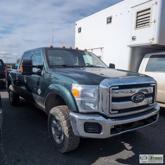 2012 FORD F-250 SUPERDUTY XLT, 6.7L POWERSTROKE, 4X4, CREW CAB, SHORT BED SN:1FT7W2BT2CEB10104 HRS:2