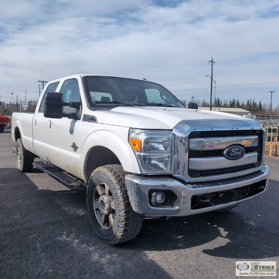 2014 FORD F-350 SUPERDUTY LARIAT, 6.7L POWERSTROKE, 4X4, CREW CAB, LONG BED SN:1FT8W3BTXFEA87931 HRS