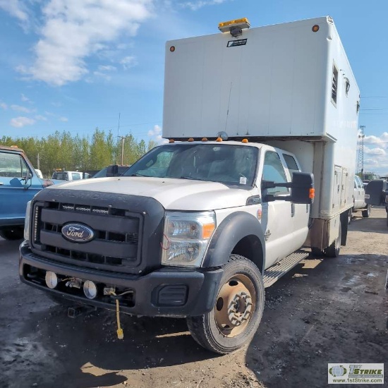 2012 FORD F-550 SUPERDUTY XL, 6.7L POWERSTROKE, 4X4, DUALLY, CREW CAB, 12FT INSULATED BOX WITH CAB-O