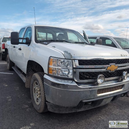 2013 CHEVROLET SILVERADO 2500, 6.6L DURAMAX, 4X4, CREW CAB, LONG BED SN:1GC1KVC81DF233983 HRS:9525 M