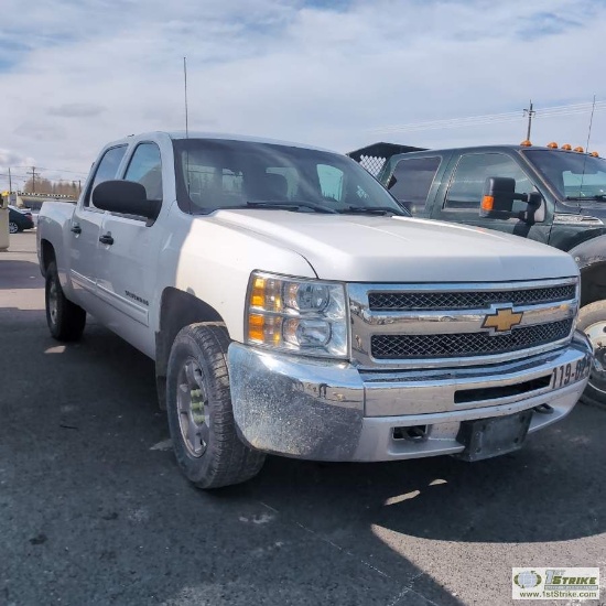 2013 CHEVROLET SILVERADO 1500, 4.8L VORTEC, 4X4, CREW CAB, SHORT BED SN:3GCPKREA1DG314711 MI:97469