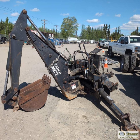 SKIDSTEER ATTACHMENT, BACKHOE, BRADCO 9MD2, WITH DOWNRIGGERS
