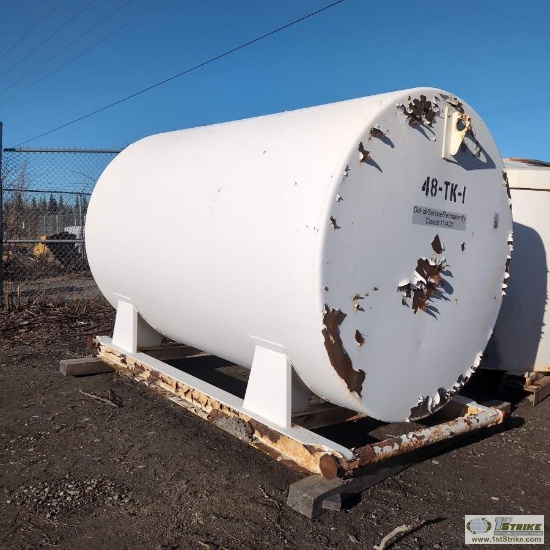 FUEL TANK, 1000GAL, STEEL CONSTRUCTION, SKID MOUNTED
