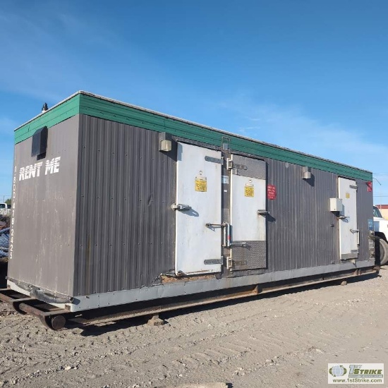 ENVIROVAC BATHROOM UNIT, WITH MEN'S AND WOMAN'S, WATER TANK, PUMP, SKID MOUNTED