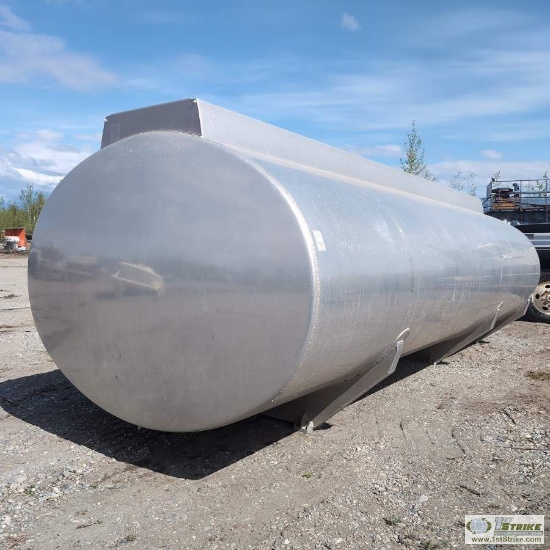 FLUID TANK, TRUCK OR TRAILER MOUNTED TYPE, ALUMINUM CONSTRUCTION, APPROX 5600GAL
