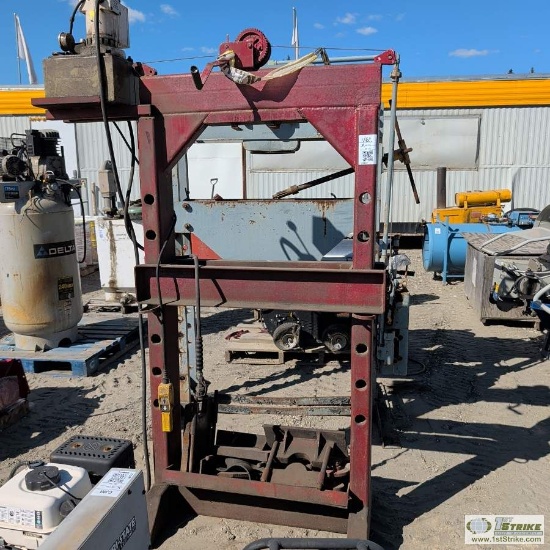 Hydraulic Press Frame, Unknown Manufacturer, With Electric Hydraulic Pump, Dies. Parts Missing. No R