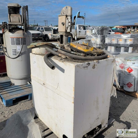 Lube Tank, Steel Construction, With Pneumatic Pump