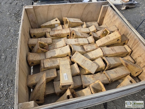 1 BUCKET. EXCAVATOR BUCKET TEETH, CATERPILLAR, PART NUMBER 8E-4402