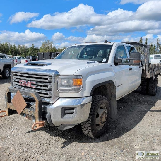 2019 Gmc Sierra 3500hd, 6.6l Duramax, 4x4, Dually, Crew Cab, 9.5ft X 8ft Flat Bed