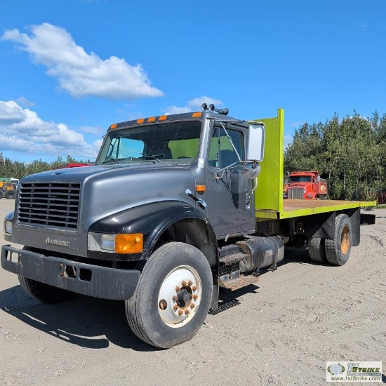 Flatbed Truck, 1997 International Model 4700 4x2, Navistar Dt466 Engine, Manual Transmission, Single