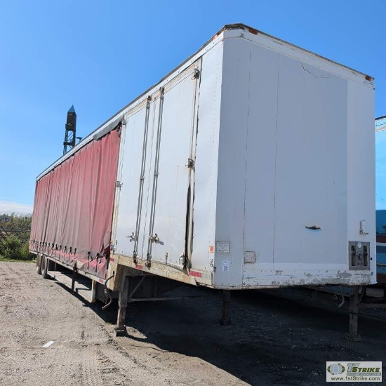 CURTAIN VAN SEMI TRAILER, 1991 KENTUCKY, STEP-DECK, APPROX 58FT OVERALL, 47FT MAIN DECK, 11FT UPPER