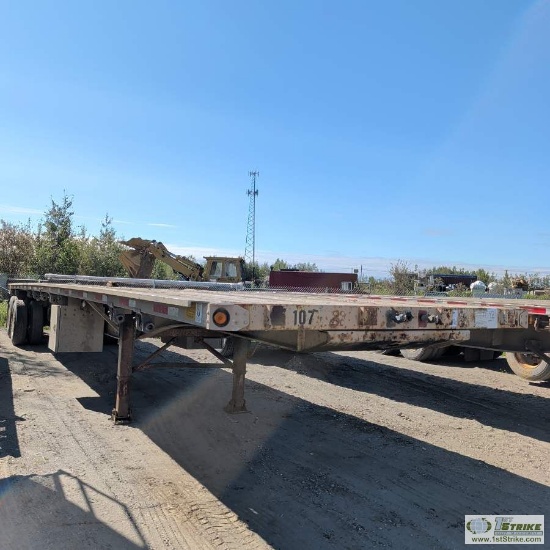 Flatbed Semi Trailer, 2001 Utility Model Fs2cha, 45ft Aluminum Deck, Tandem Axle, 80,000lb Gvwr. No
