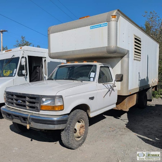 1997 FORD F-SUPERDUTY, 7.3L POWERSTROKE, RWD, DUALLY, SINGLE CAB, INSULATED CAB OVER BOX