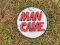 Round Metal MAN CAVE sign