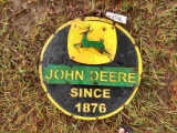 Round Metal John Deere Sign