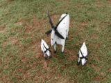 White Metal Goats (1 mom& 2 babies)