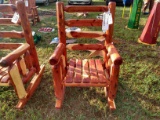 Red Cedar Wood Amish Built Log Rocker