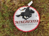 Round metal WINCHESTER sign