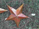 Rust color metal decor,  small round shape w/ Star