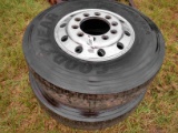 (2) Semi Steer Tires Goodyear 11r22.5