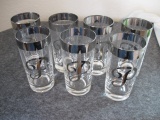 Silver Rimmed Drinking Glasses