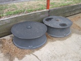 2) Gray Poly Mineral Feeders