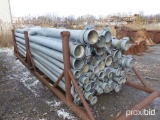 56-20FT. X ASSORTED 6IN. & 4IN. ALUMINUM IRRIGATION PIPE W/ RACK IRRIGATION PIPE