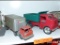 METAL TONKA DUMP TRUCK TOY, METAL TRUCK TRACTOR W/ TRAILER TOY COLLECTIBLE TOY