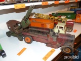 METAL FIRE LADDER TRUCK TOY & METAL DRAGLINE TOY COLLECTIBLE TOY