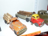 (2) METAL LOG TRUCK TOYS COLLECTIBLE TOY