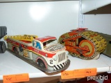 METAL FIRE LADDER TRUCK, METAL TANK TOY COLLECTIBLE TOY