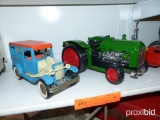 METAL CAR TOY, PLATIC TRACTOR COLLECTIBLE TOY