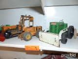 METAL FORKLIFT & METAL CRAWLER TRACTOR COLLECTIBLE TOY