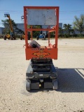SKYJACK SJ3219 SCISSOR LIFT SN:22003214 electric powered, equipped with 19ft. Platform height, slide