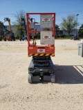 SKYJACK SJ3219 SCISSOR LIFT SN:268002 electric powered, equipped with 19ft. Platform height, slide o