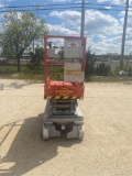 SKYJACK SJ3219 SCISSOR LIFT SN:22015642 electric powered, equipped with 19ft. Platform height, slide