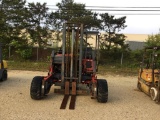 MOFFETT M5500N4W ROUGH TERRAIN FORKLIFT SN:D380377 AWD, powered by Kubota diesel engine, equipped wi