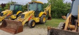 NEW HOLLAND LB75B TRACTOR LOADER BACKHOE 4x4, powered by diesel engine, equipped with EROPS, air, pi