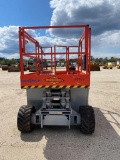SKYJACK SJ6826RT SCISSOR LIFT SN:37000732 4x4, powered by gas engine, equipped with 26ft. Platform h