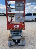 SKYJACK SJ3219 SCISSOR LIFT SN:22014789 electric powered, equipped with 19ft. Platform height, slide