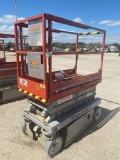 SKYJACK SJ3219 SCISSOR LIFT SN:22014738 electric powered, equipped with 19ft. Platform height, slide