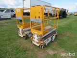 HYBRID HB1430 SCISSOR LIFT SN:10178 electric powered, equipped with 14ft. Platform height, slide out