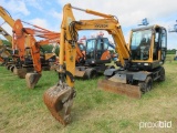2014 HYUNDAI 55W-9 RUBBER TIRED EXCAVATOR SN:1697 powered by diesel engine, equipped with Cab, air,